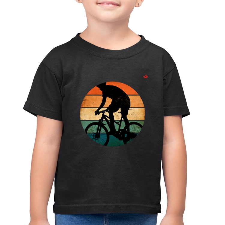 Camiseta Algodão Infantil Ciclismo Vintage Sunset