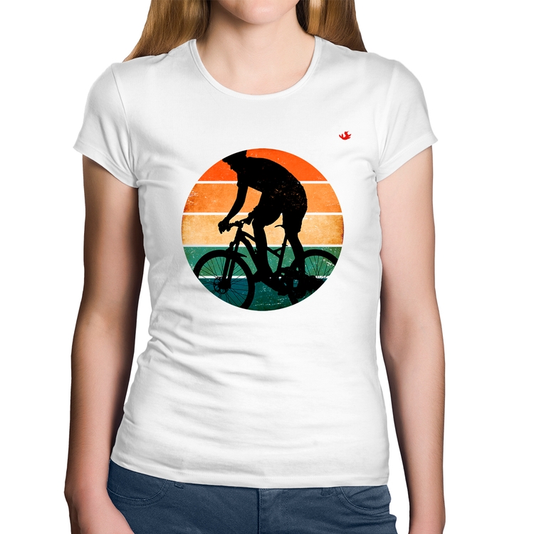 Baby Look Algodão Ciclismo Vintage Sunset - Branca