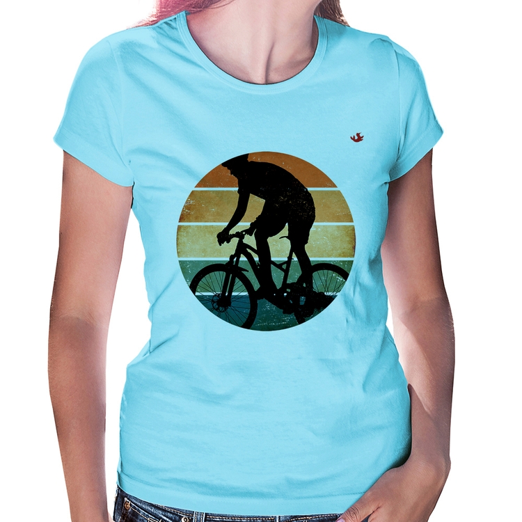 Baby Look Ciclismo Vintage Sunset - Azul Bebê