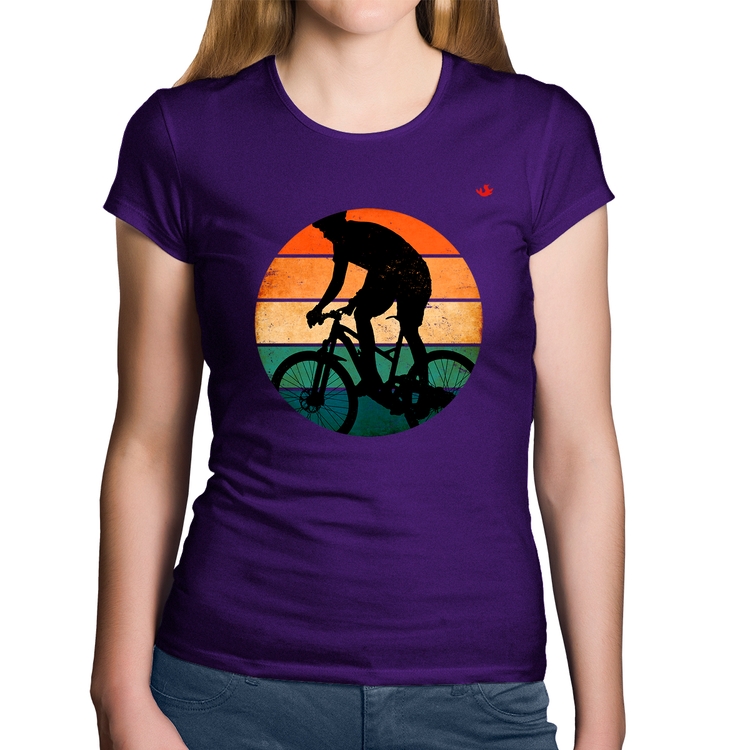 Baby Look Algodão Ciclismo Vintage Sunset - Roxa