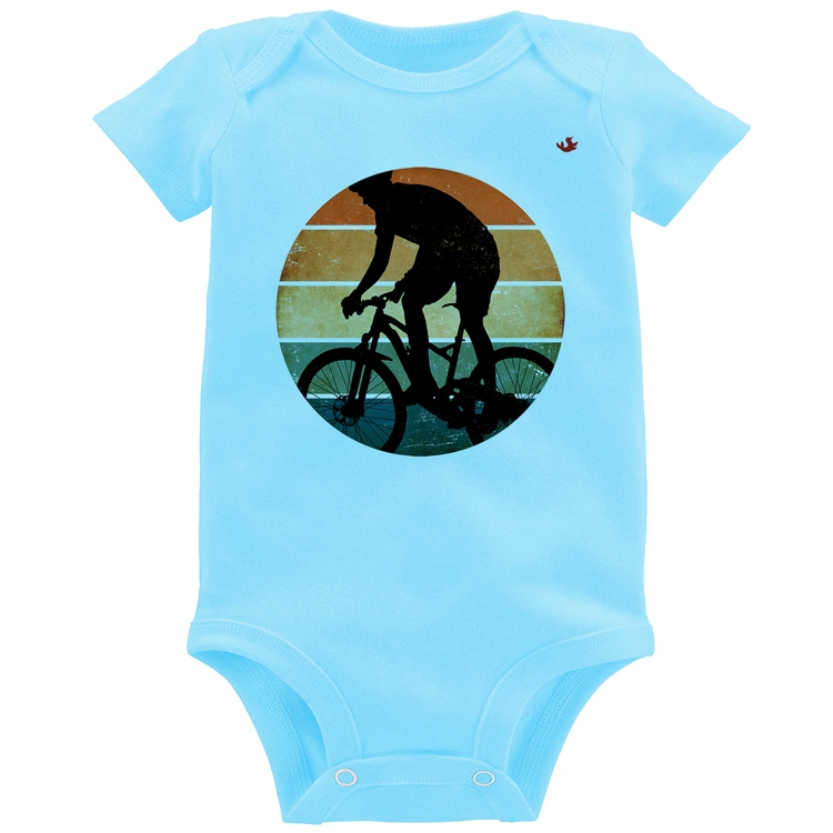 Body Bebê Ciclismo Vintage Sunset - Azul Bebê