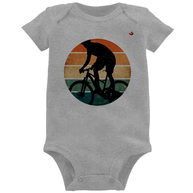 Body Bebê Ciclismo Vintage Sunset - Cinza