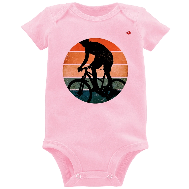 Body Bebê Ciclismo Vintage Sunset - Rosa Bebê
