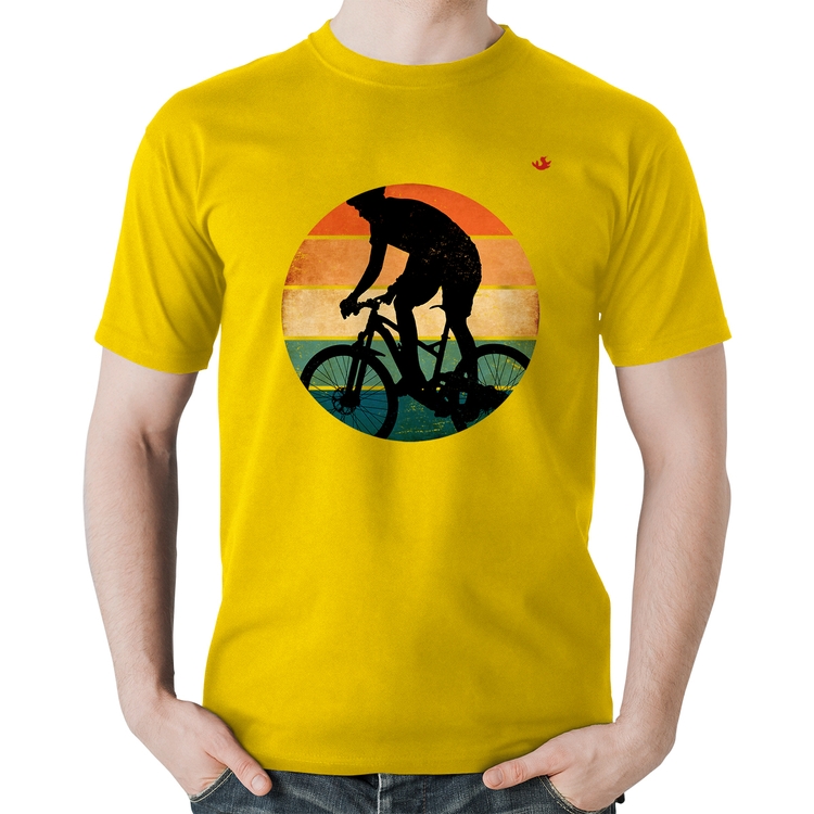 Camiseta Algodão Ciclismo Vintage Sunset - Amarela