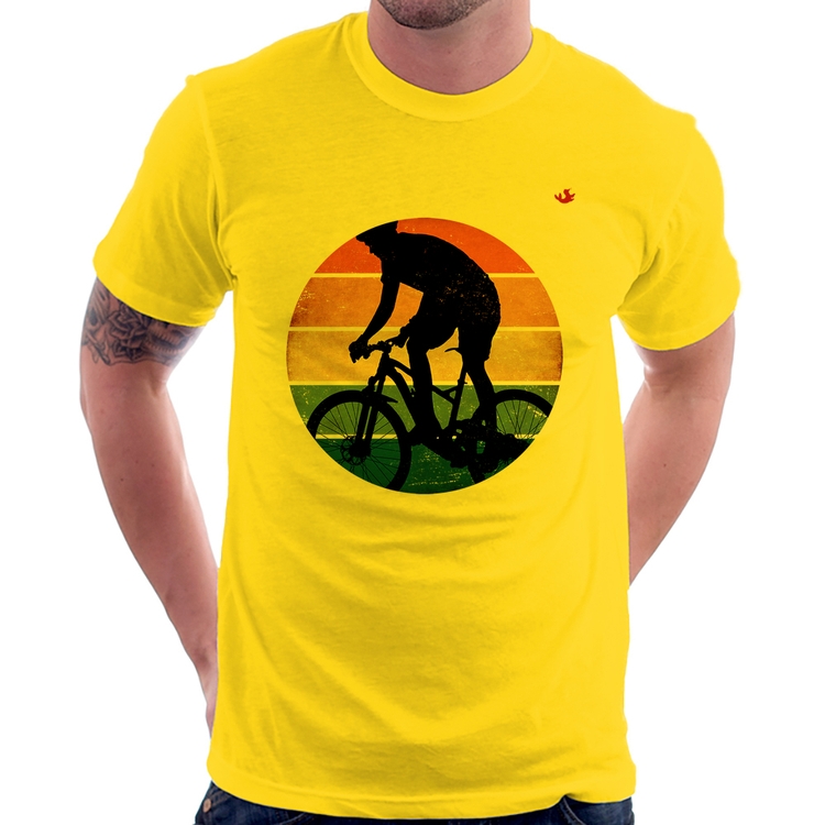 Camiseta Ciclismo Vintage Sunset - Amarela