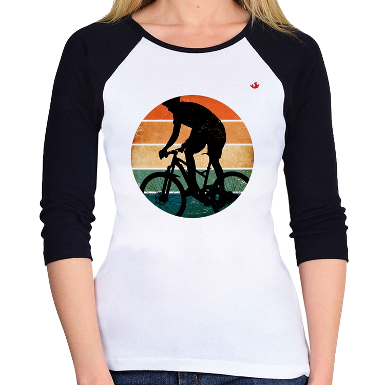 Baby Look Raglan Ciclismo Vintage Sunset Manga 3/4