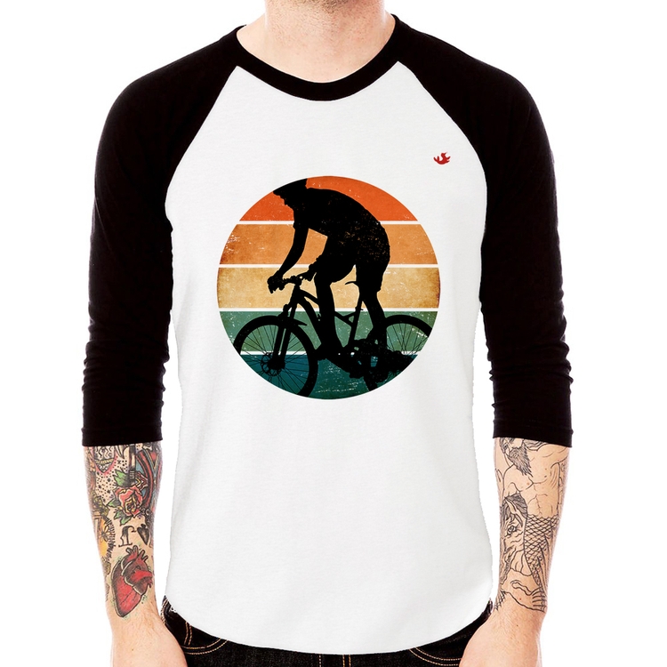 Camiseta Raglan Ciclismo Vintage Sunset Manga 3/4