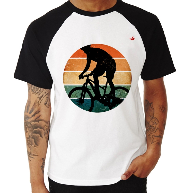 Camiseta Raglan Ciclismo Vintage Sunset