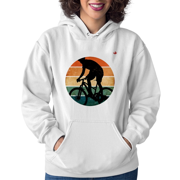 Moletom Feminino Ciclismo Vintage Sunset - Branco