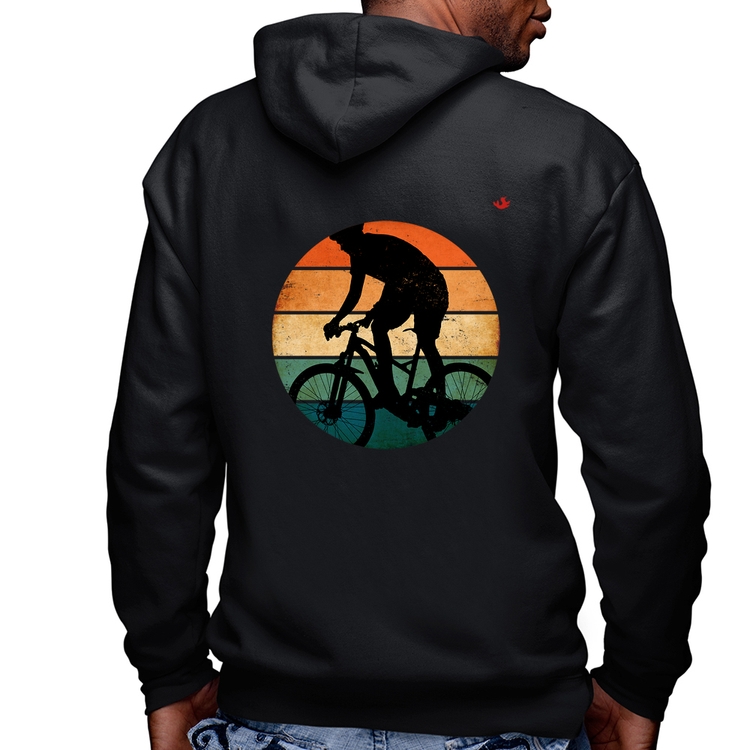 Blusa Moletom Ciclismo Vintage Sunset Masculina com Capuz e Zíper