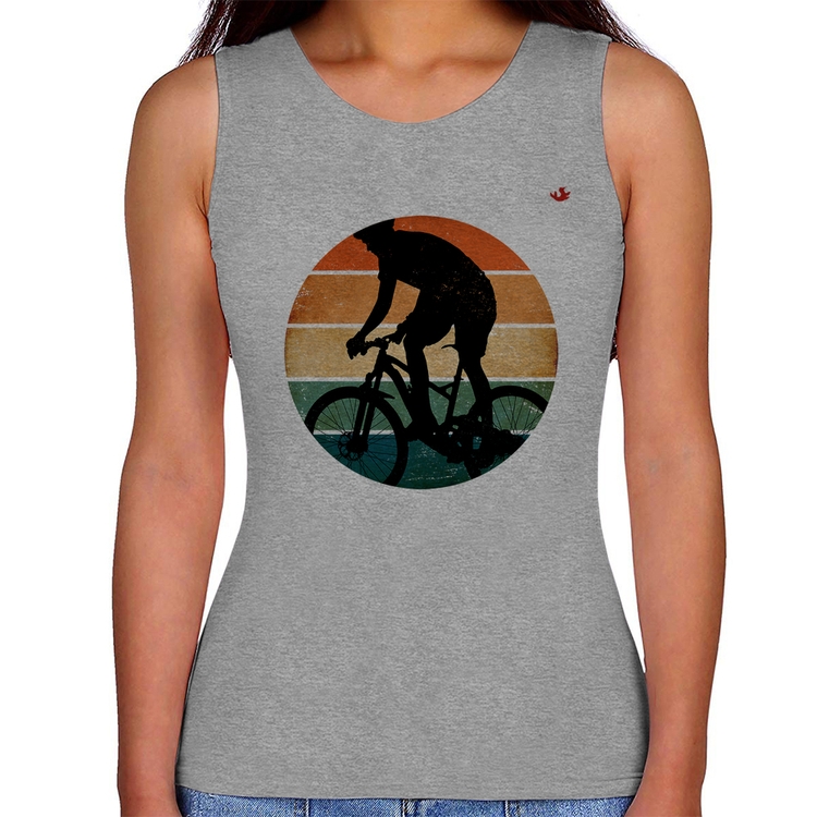 Regata Feminina Ciclismo Vintage Sunset - Cinza