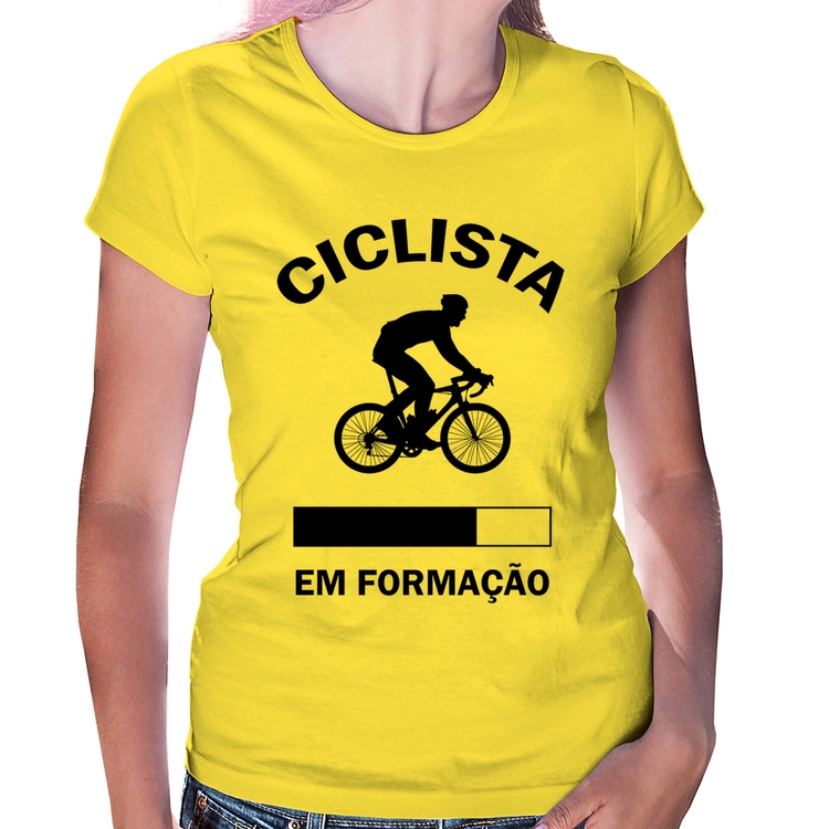 Baby Look Ciclista em formação - Amarela