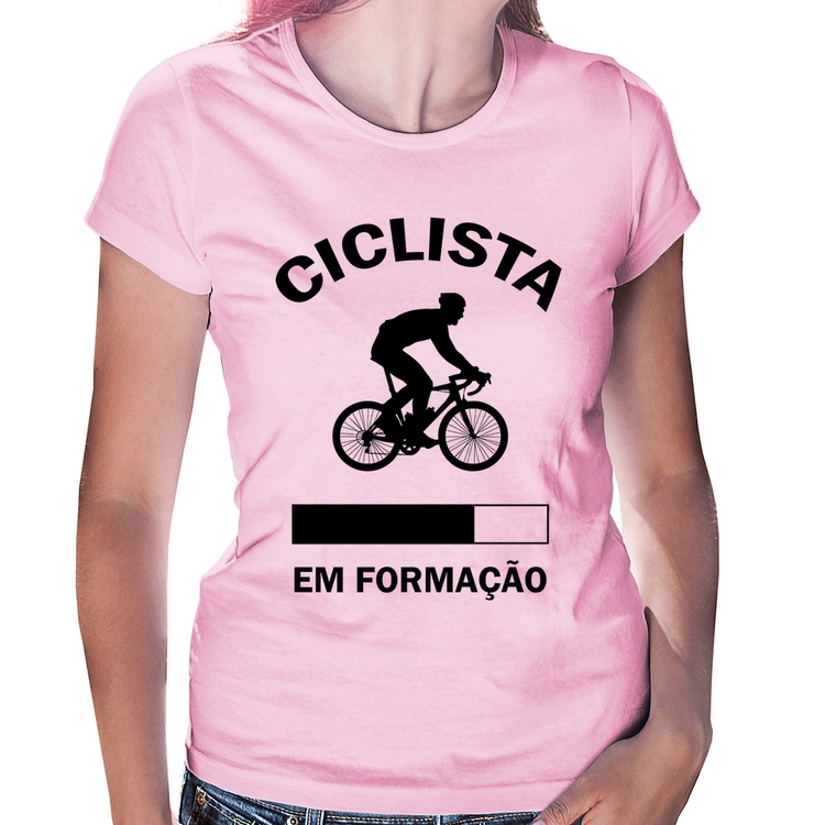 Baby Look Ciclista em formação - Rosa Bebê