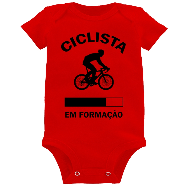 Body Bebê Ciclista em formação - Vermelho