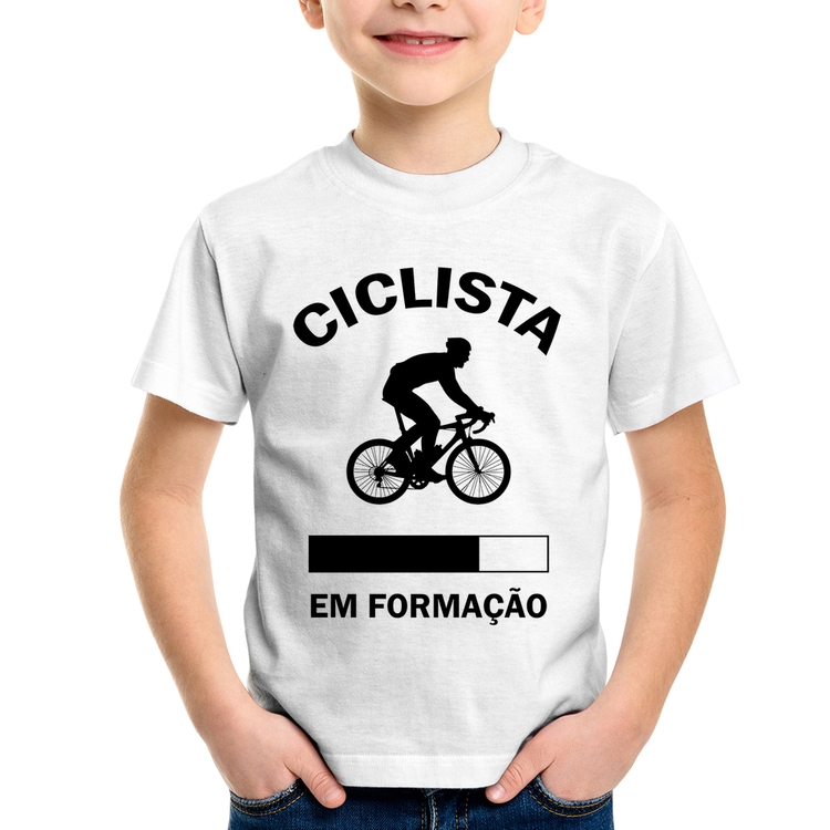 Camiseta Infantil Ciclista em formação