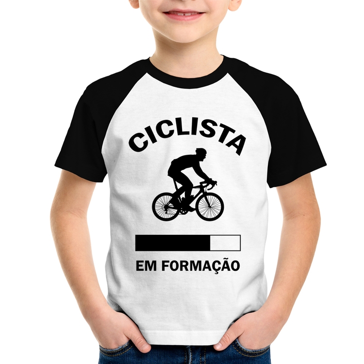 Camiseta Raglan Infantil Ciclista em formação
