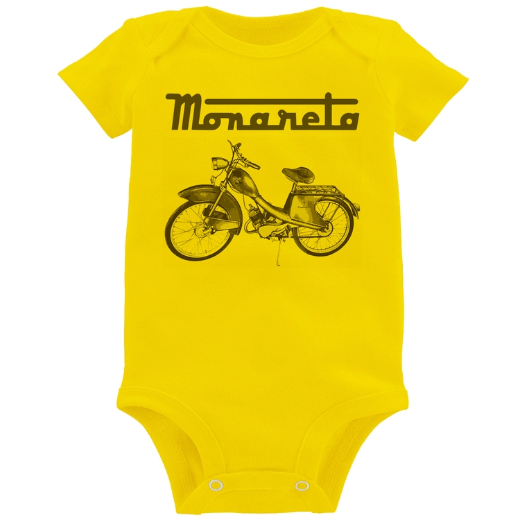 Body Bebê Ciclomotor Monareta - Amarelo