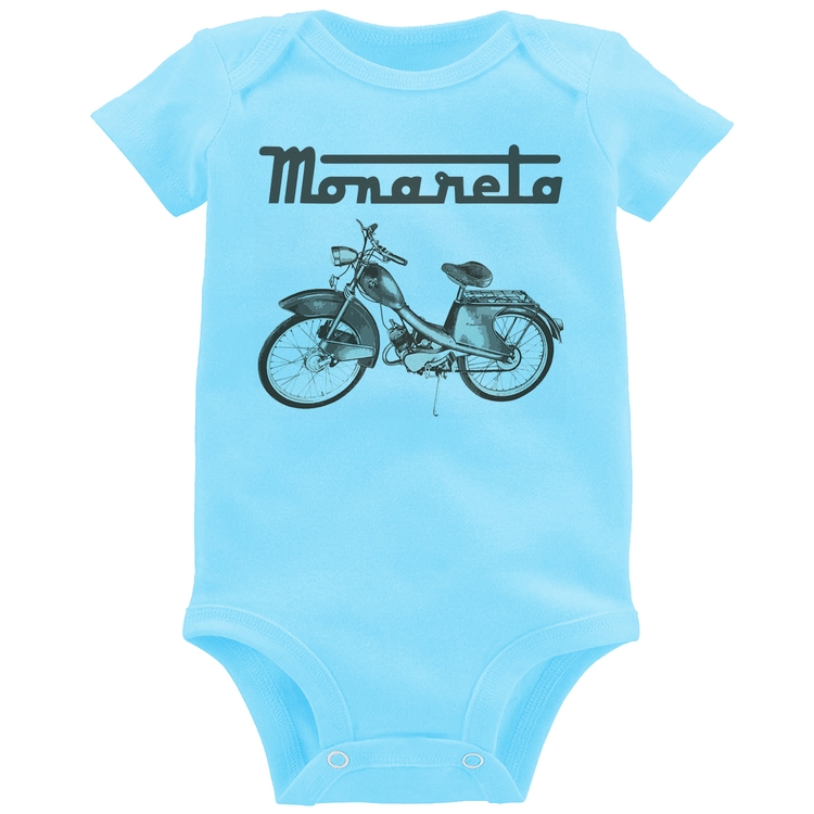 Body Bebê Ciclomotor Monareta - Azul Bebê