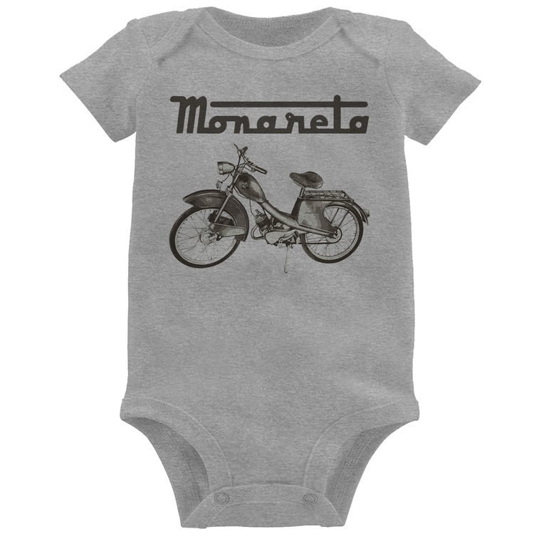 Body Bebê Ciclomotor Monareta - Cinza