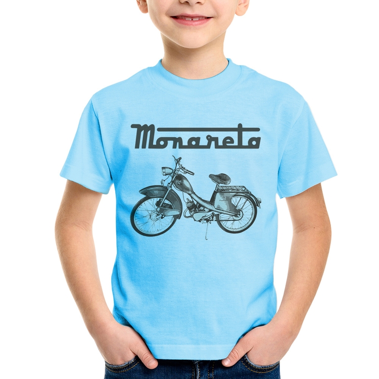 Camiseta Infantil Ciclomotor Monareta - Azul Bebê