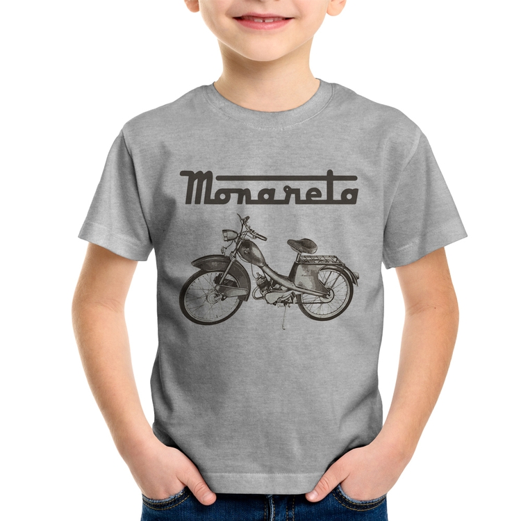 Camiseta Infantil Ciclomotor Monareta - Cinza