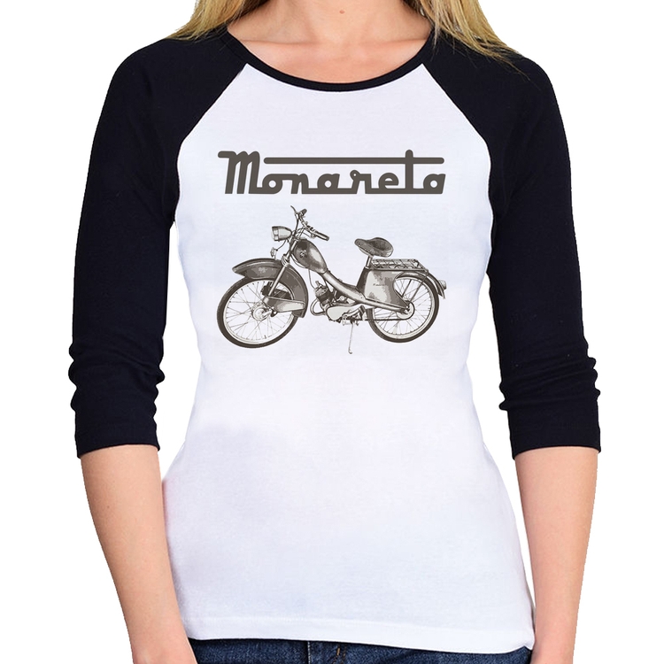 Baby Look Raglan Ciclomotor Monareta Manga 3/4