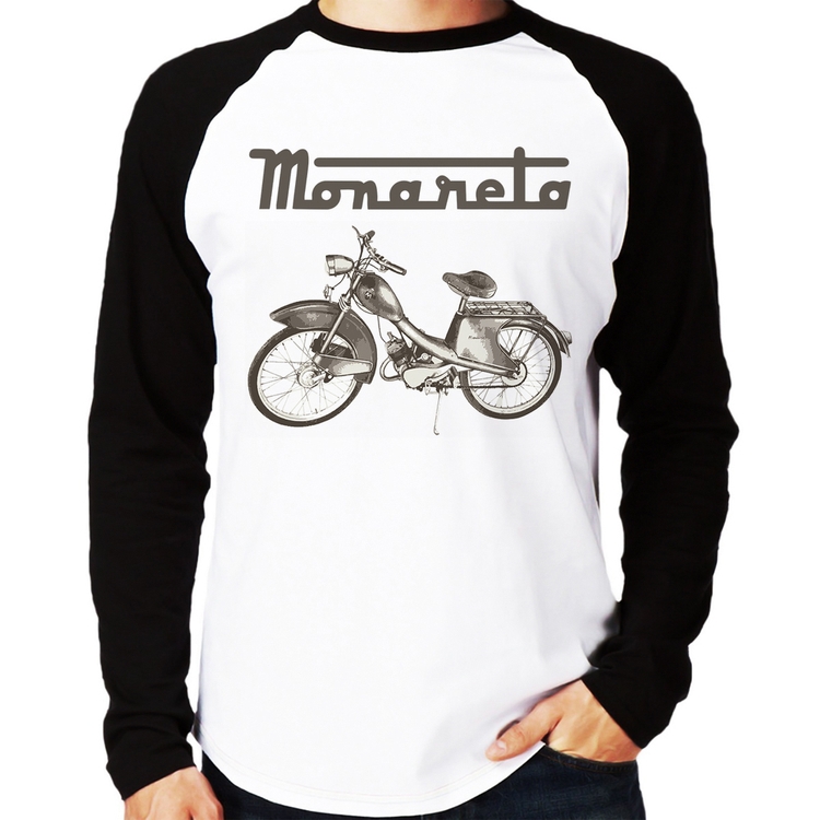 Camiseta Raglan Ciclomotor Monareta Manga Longa
