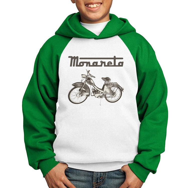 Moletom Infantil Ciclomotor Monareta - Branco/Verde