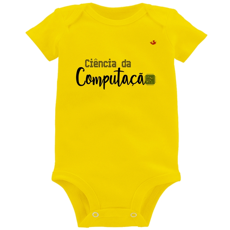 Body Bebê Ciência da Computação - Amarelo