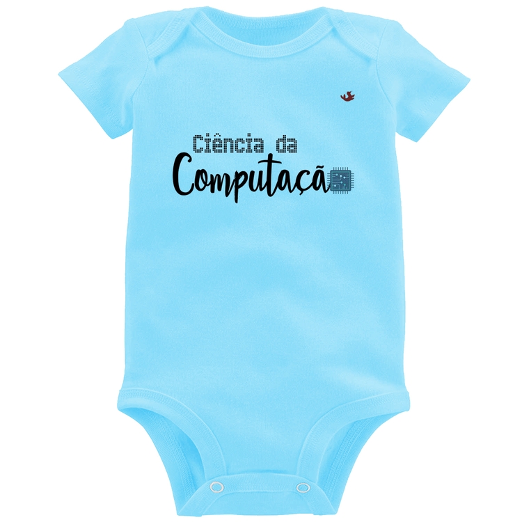 Body Bebê Ciência da Computação - Azul Bebê