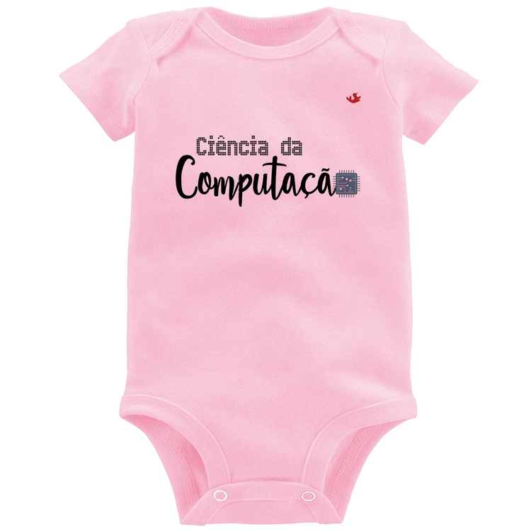 Body Bebê Ciência da Computação - Rosa Bebê