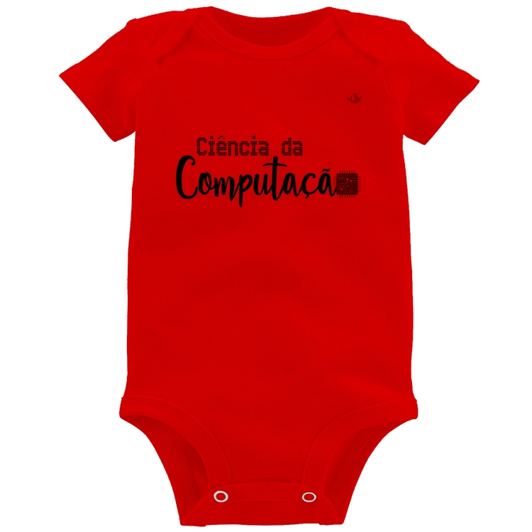 Body Bebê Ciência da Computação - Vermelho