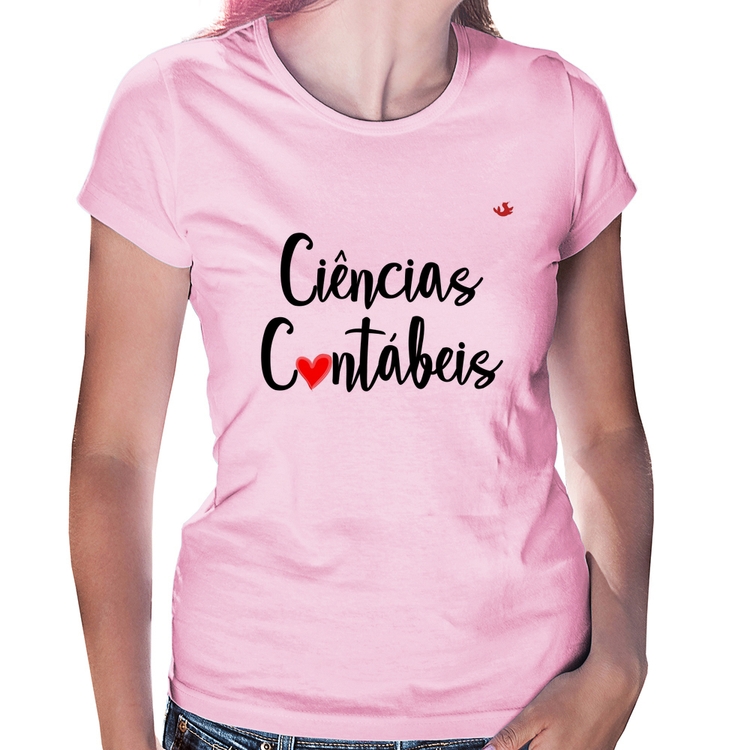 Baby Look Ciências Contábeis por amor - Rosa Bebê