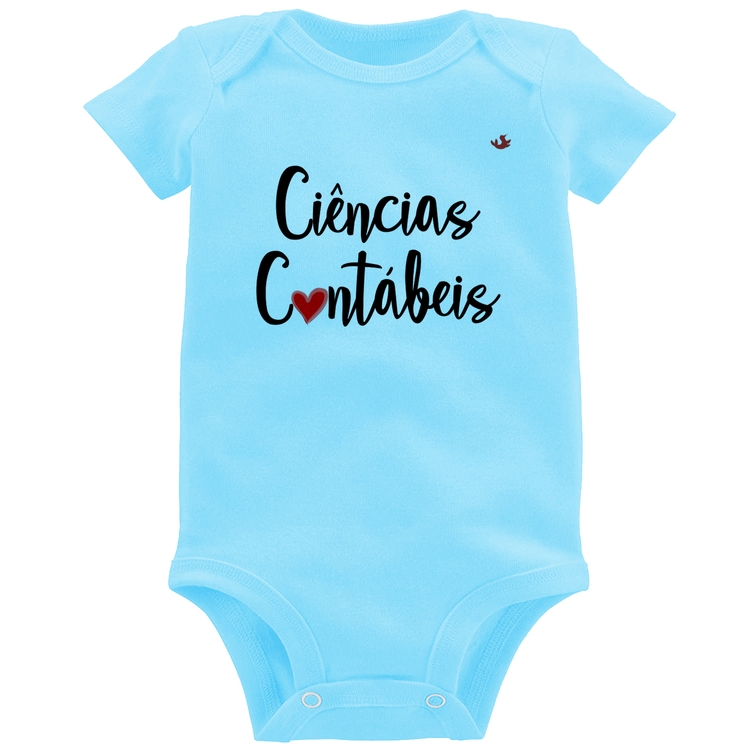 Body Bebê Ciências Contábeis por amor - Azul Bebê