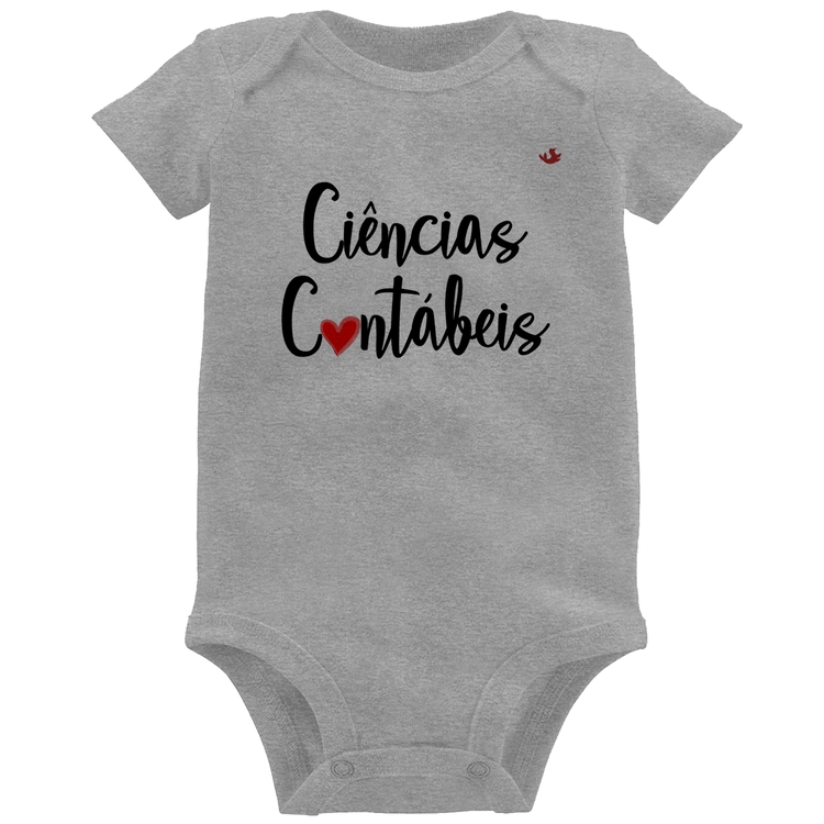 Body Bebê Ciências Contábeis por amor - Cinza