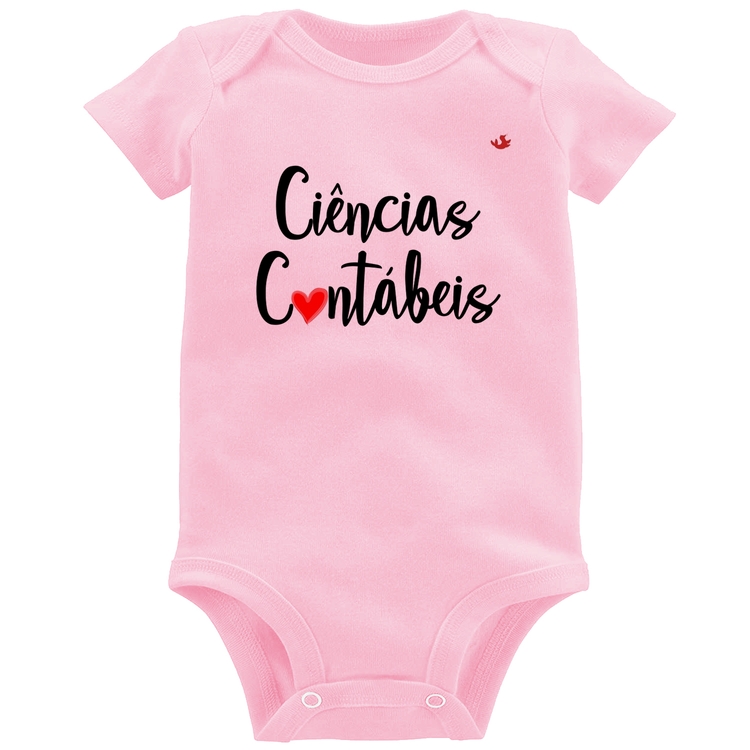 Body Bebê Ciências Contábeis por amor - Rosa Bebê