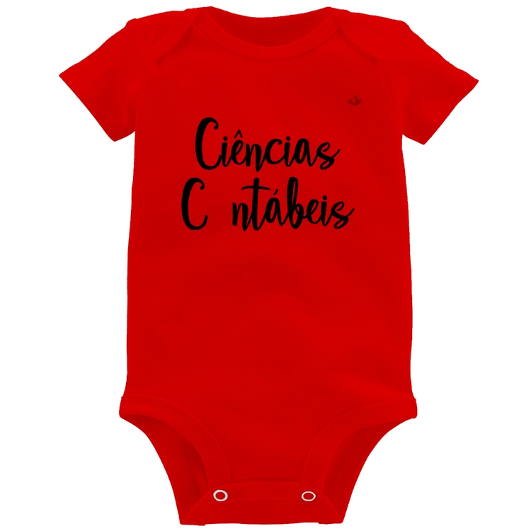 Body Bebê Ciências Contábeis por amor - Vermelho