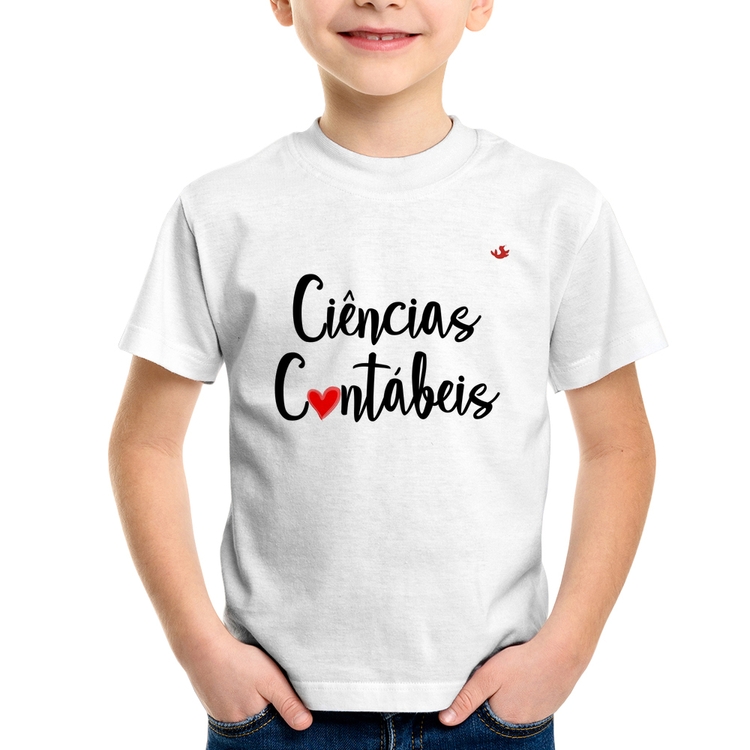 Camiseta Infantil Ciências Contábeis por amor
