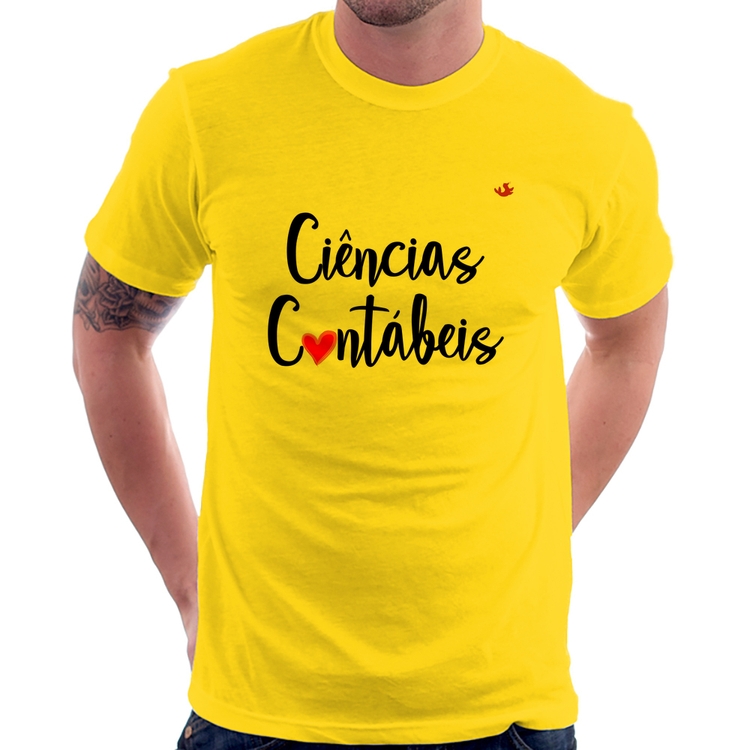 Camiseta Ciências Contábeis por amor - Amarela