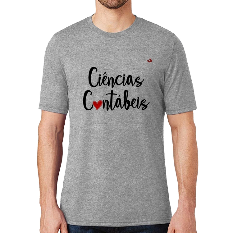 Camiseta Ciências Contábeis por amor - Cinza