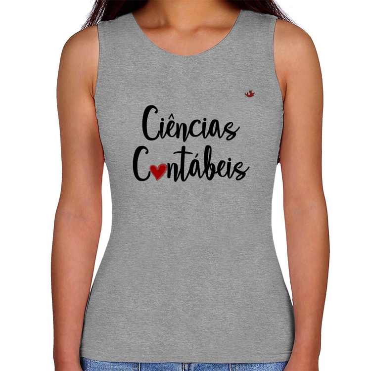 Regata Feminina Ciências Contábeis por amor - Cinza