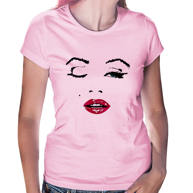 Baby Look Cílios Boca Olhos Piscando - Rosa Bebê