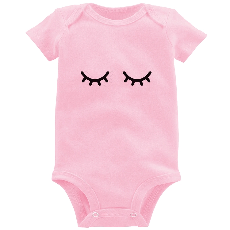 Body Bebê Cílios - Rosa Bebê