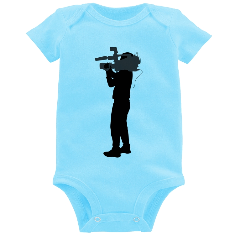 Body Bebê Cameraman - Azul Bebê