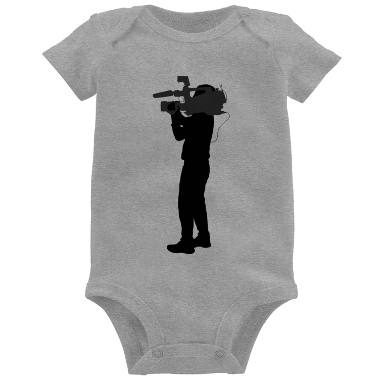 Body Bebê Cameraman - Cinza