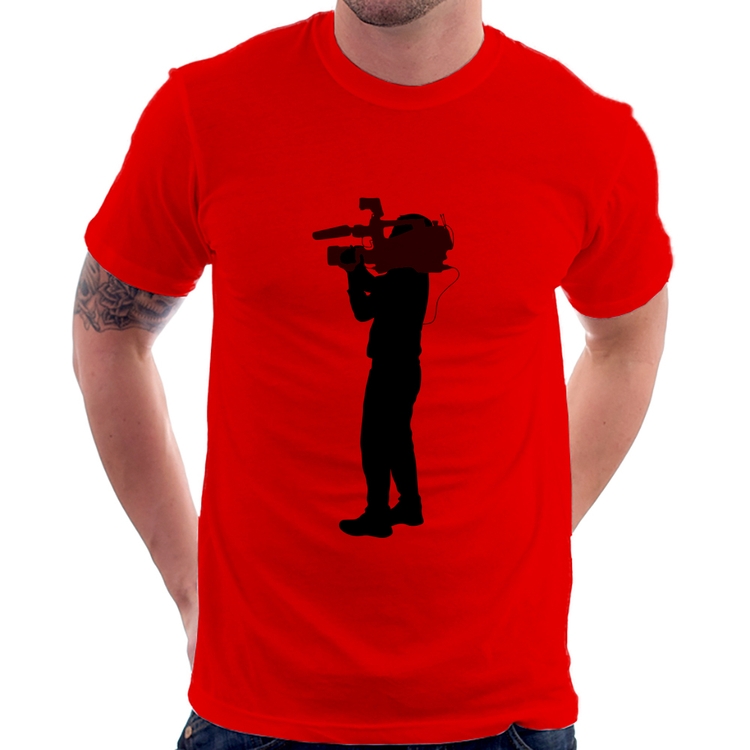 Camiseta Cameraman - Vermelha