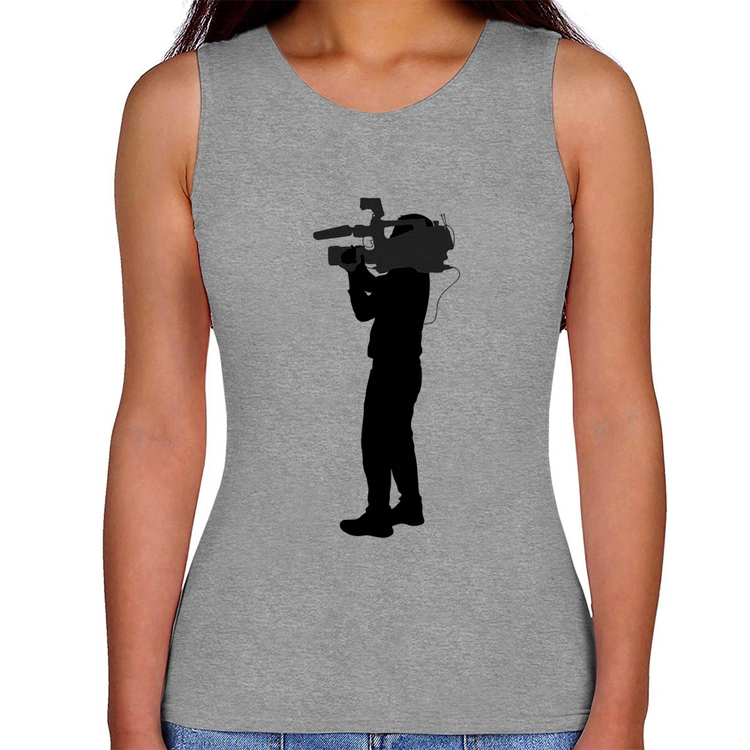 Regata Feminina Cameraman - Cinza