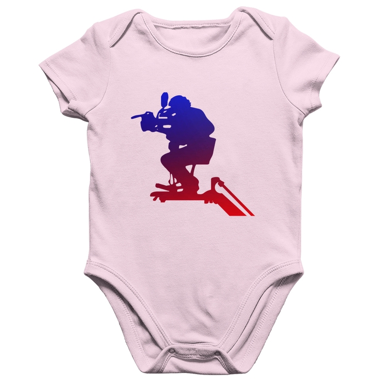 Body Bebê Algodão Cinegrafista - Rosa Bebê