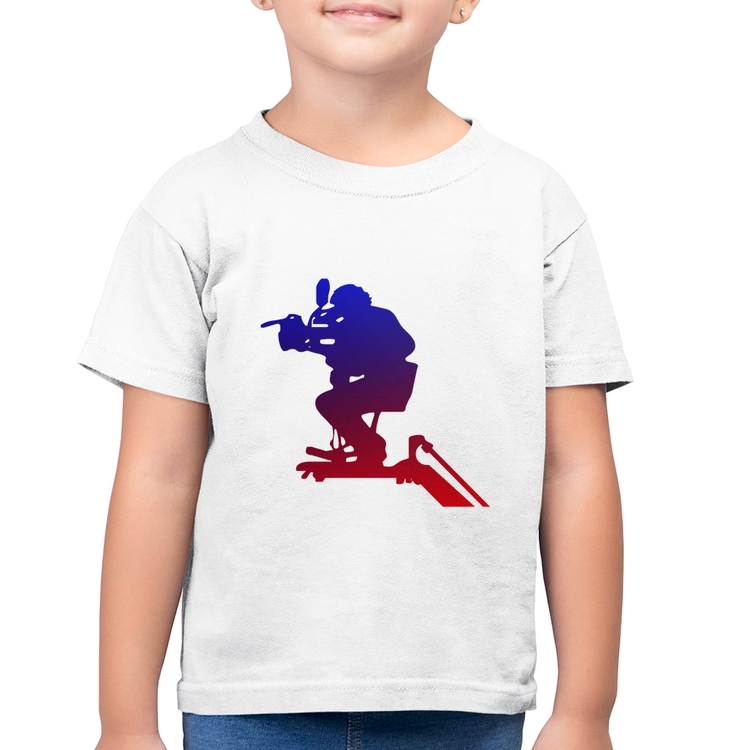 Camiseta Algodão Infantil Cinegrafista - Branca