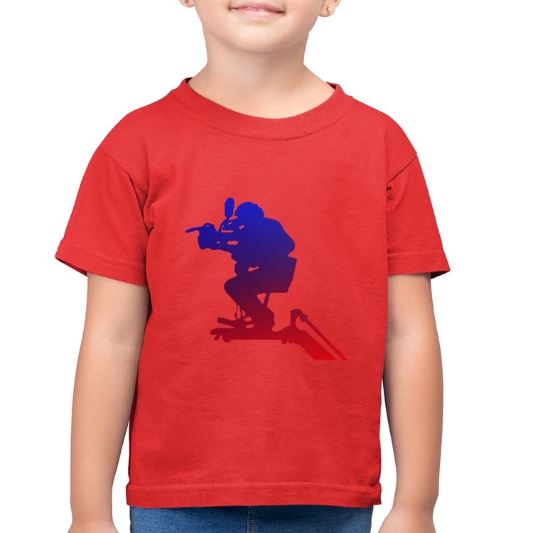 Camiseta Algodão Infantil Cinegrafista - Vermelha